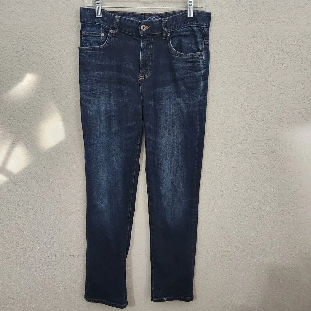 Lucky Brand Womens Classic Straight Leg Jeans Junior Size 20 Dark Wash